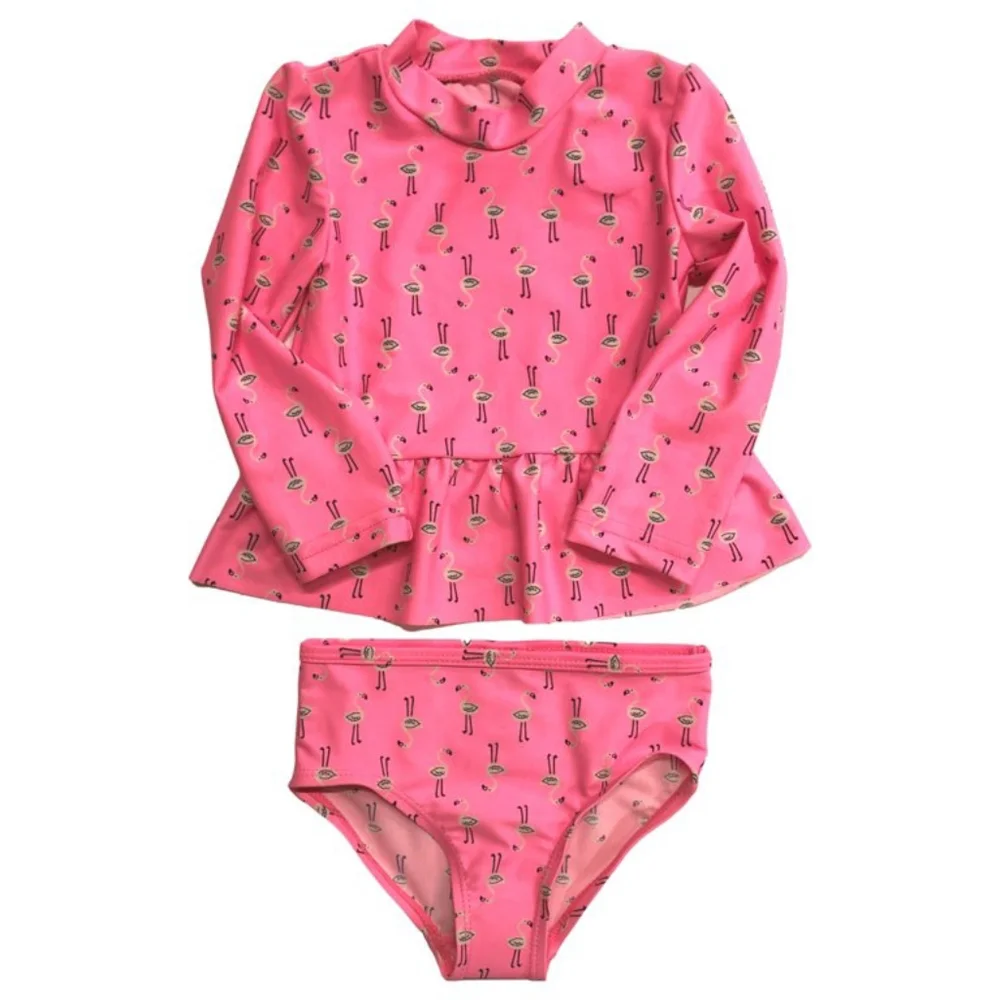 Carter's Baby 2-piece UV Protective Long Sleeve Rash Guard Swim Suit with Peplum